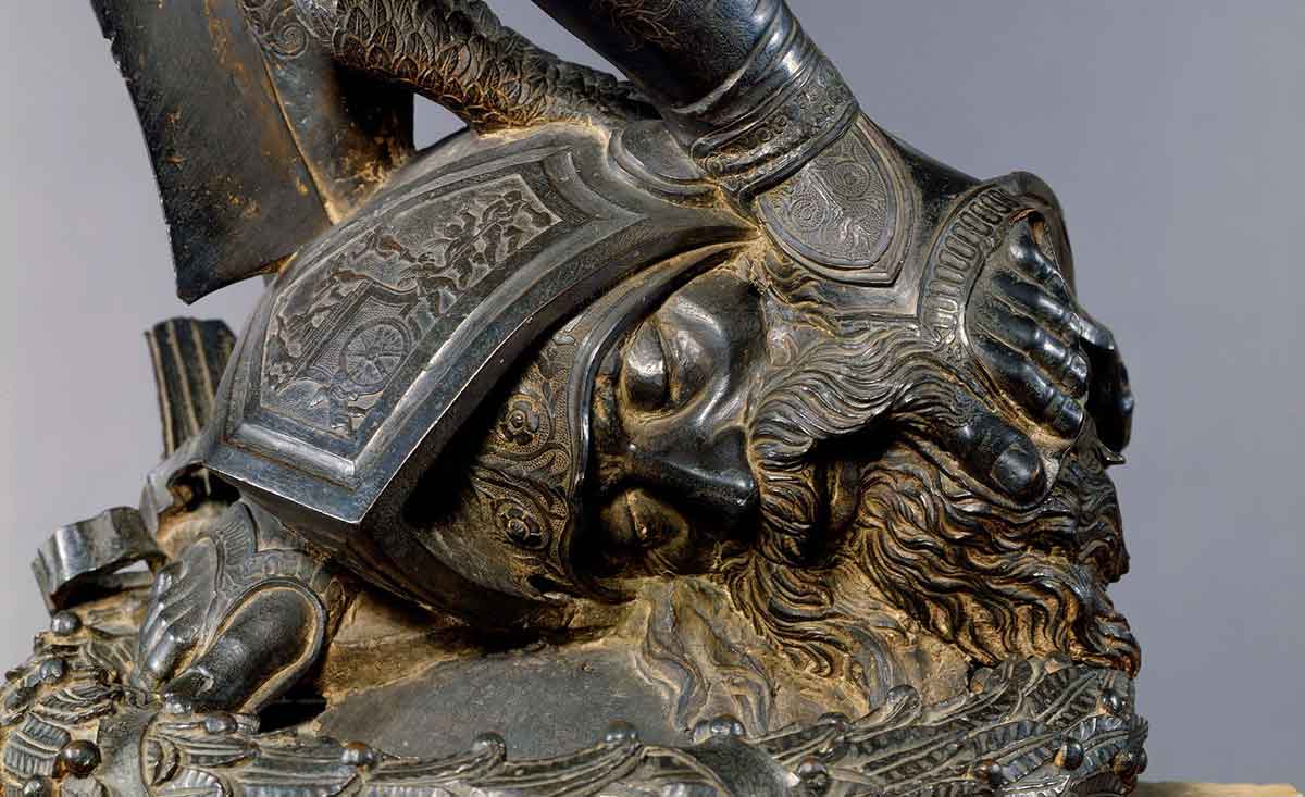 donatello goliath head detailed bronze