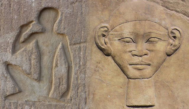 face and man hieroglyphs