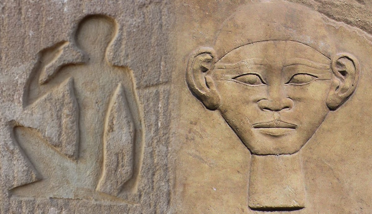face and man hieroglyphs