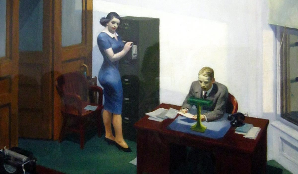 hopper office at night