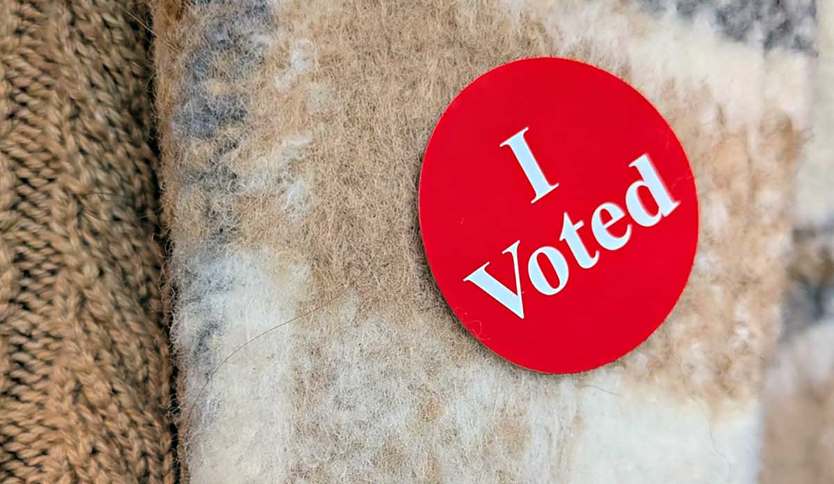 i voted sticker on coat