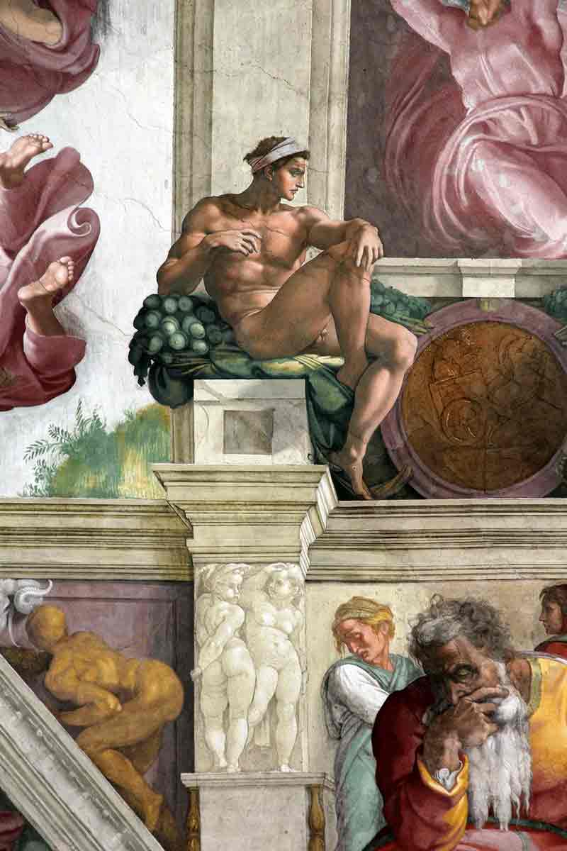 ignudo michelangelo sistine chapel decoration