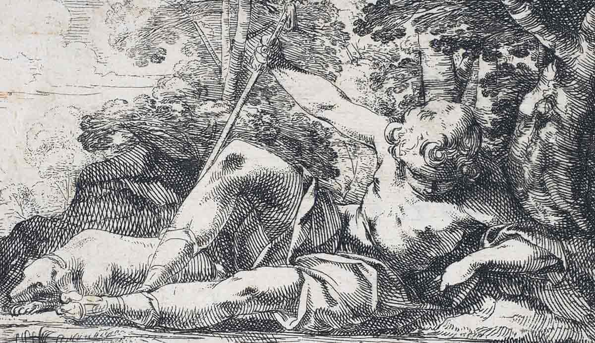 laurent de la hyre narcissus etching