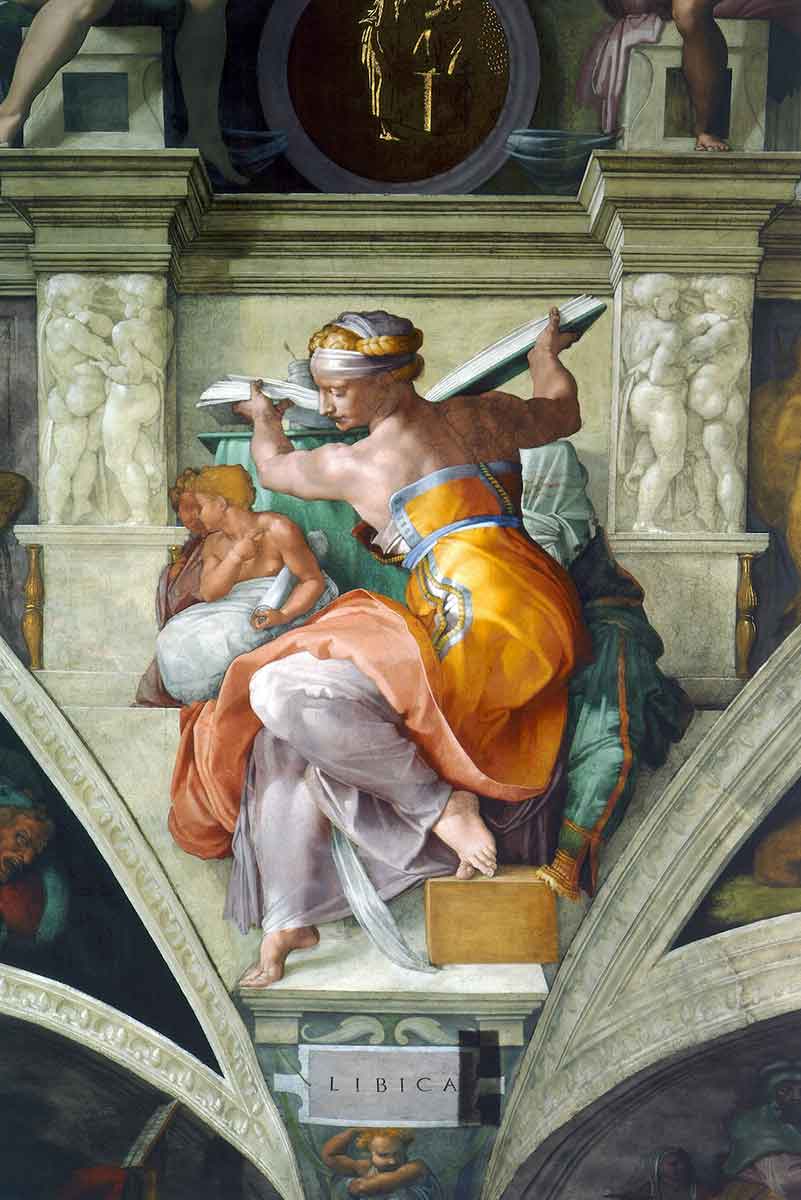 libyan sybil fresco sistine chapel figura serpentinata