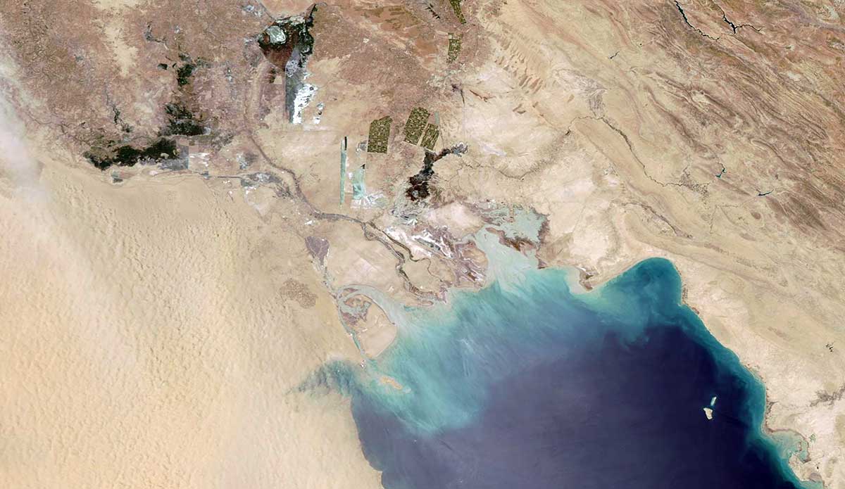 mesopotamian marshes satellite