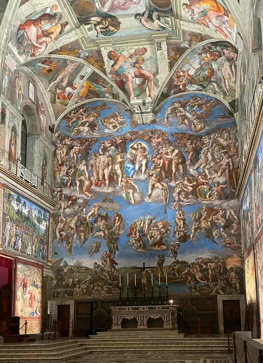 sistine chapel altar view michelangelo