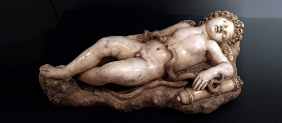 sleeping cupid hellestic sculpture michengelo forgery