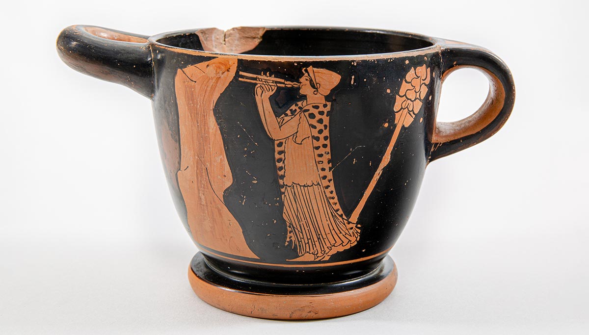 terracotta drinking cup maenad
