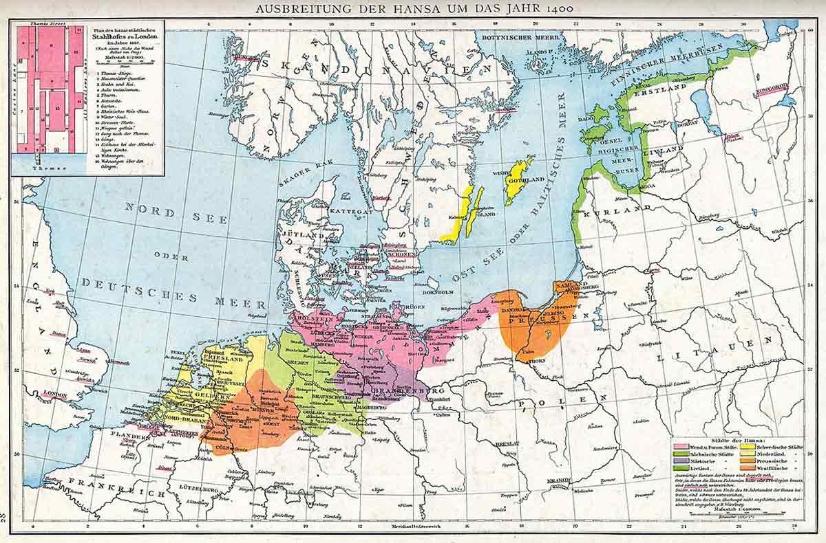 the hanseatic league map