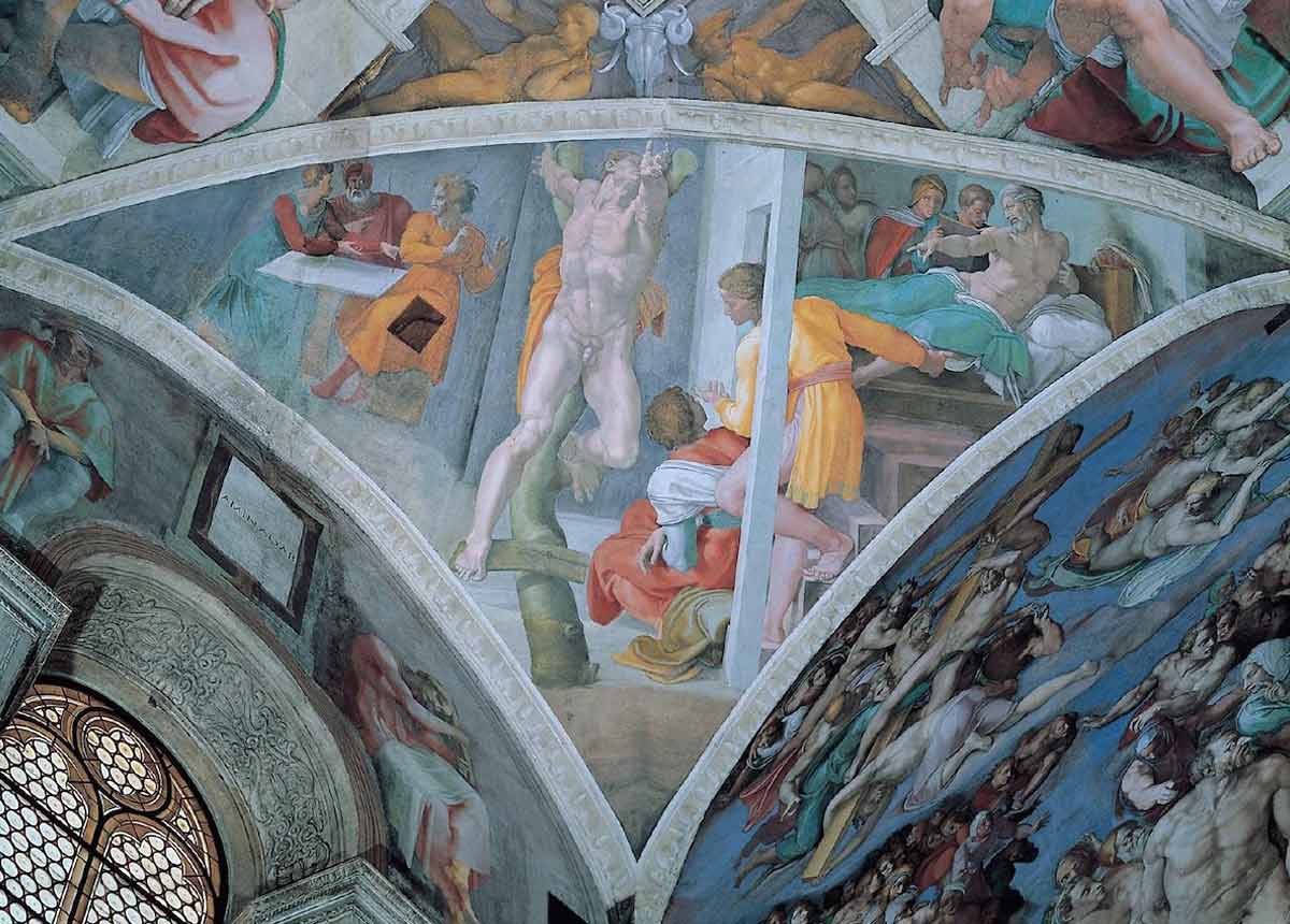 the punishment of haman sistine chapel michelangelo