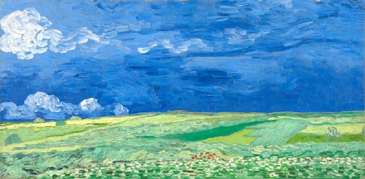 van gogh wheatfield thunderclouds
