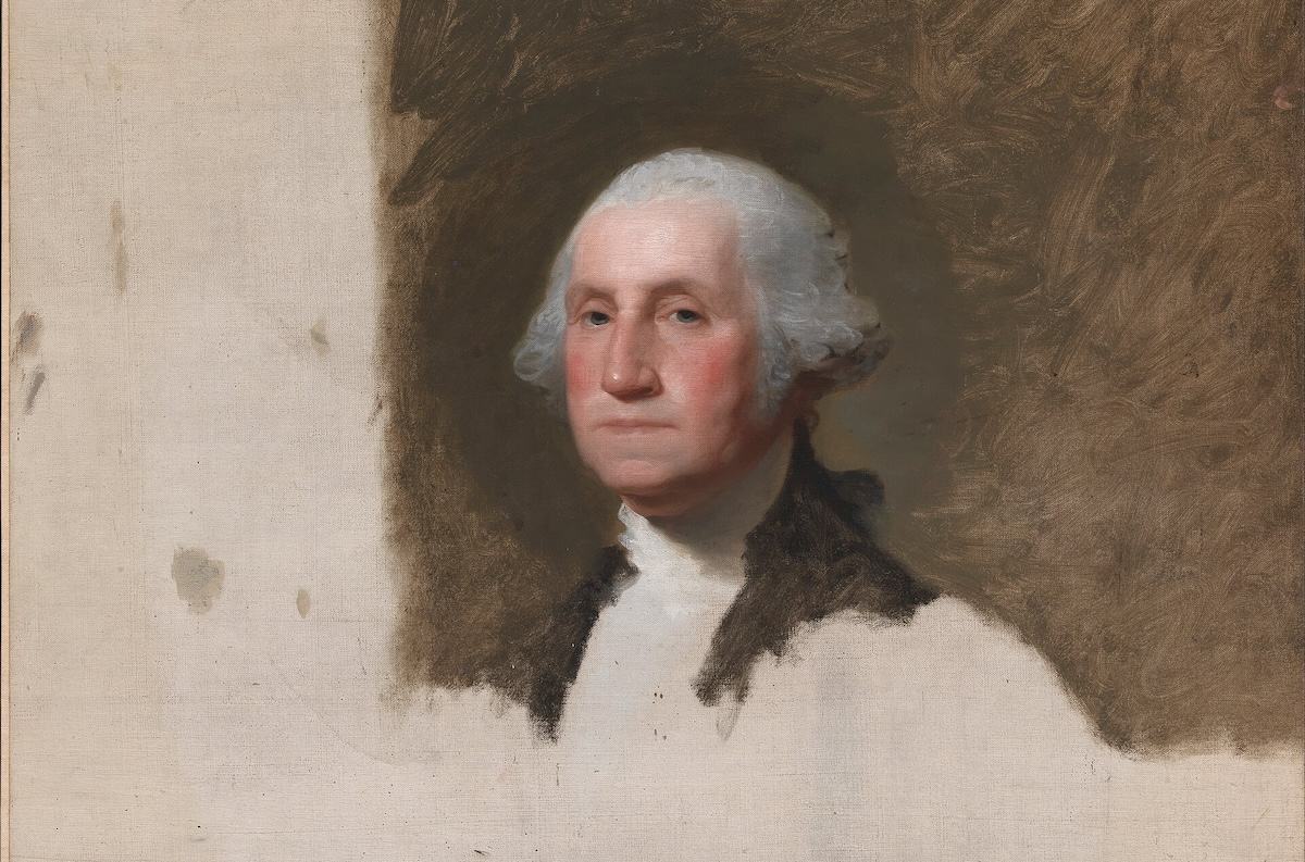The unfinished Athenaeum Portrait of George Washington by Gilbert Stuart
