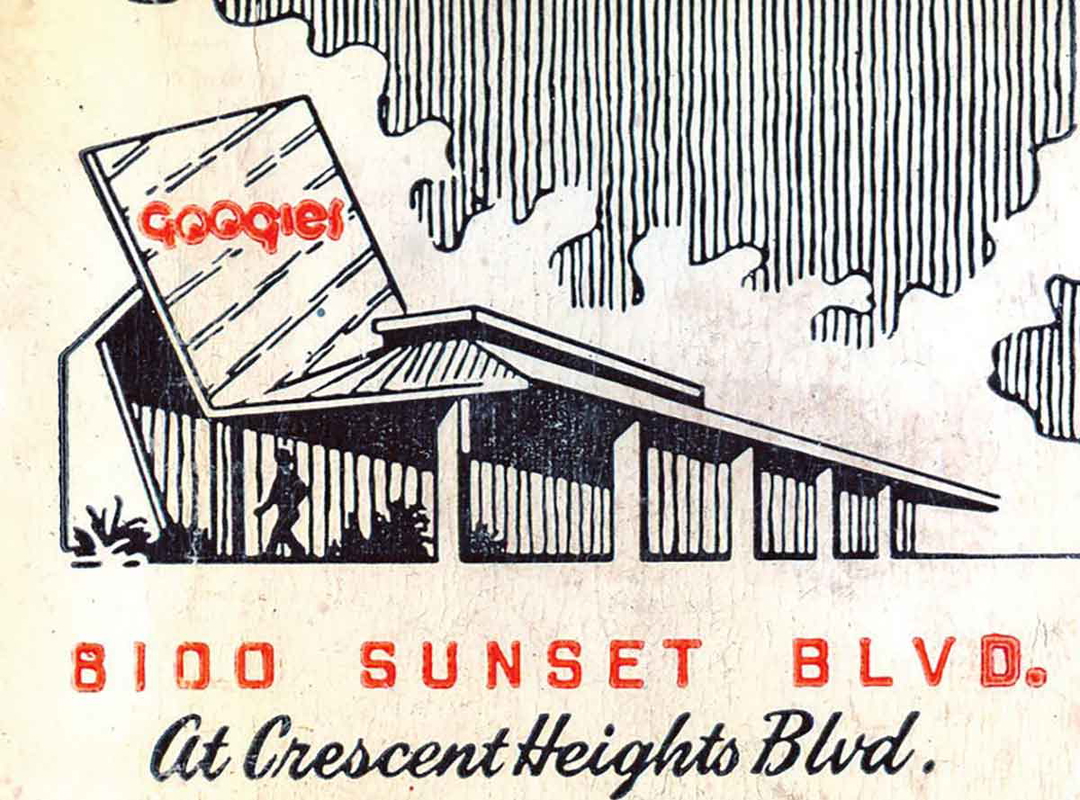 googies matchbook cover