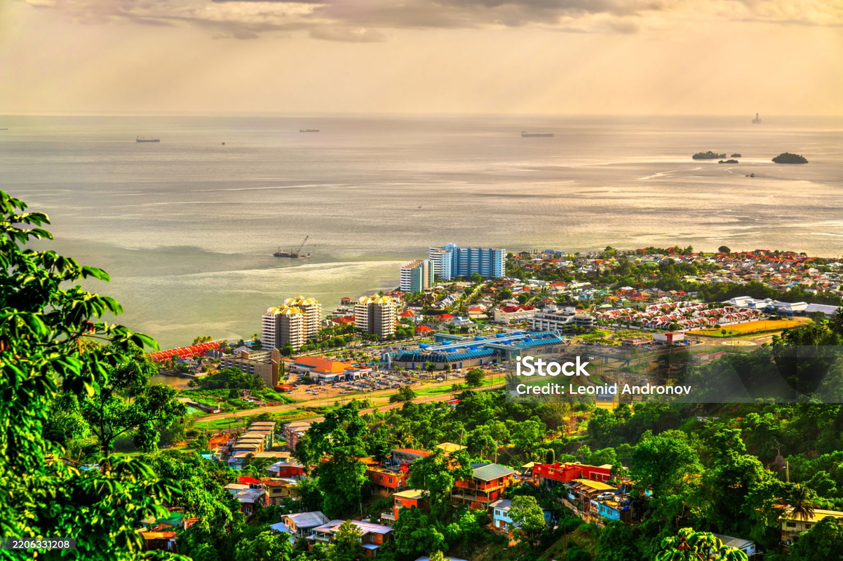 Shoreline of the Gulf of Paria in Port of Spain, Trinidad and Tobago
