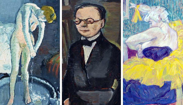 Three Post-Impressionist paintings side by side.