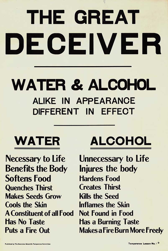 prohibition poster water vs alcohol